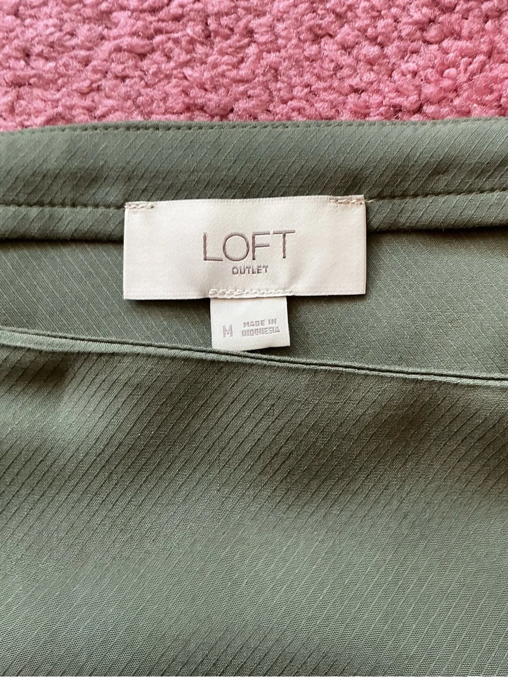 LOFT Olive Square-Neck Peplum Blouse with Puff Sleeves